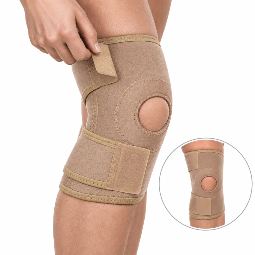 Orteză Reglabilă pentru Genunchi cu Pelotă Rotuliană, Mărime Universală, MedTextile, Cod 6053
