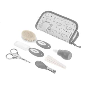 Set Îngrijire Bebe cu Forfecuță, Unghieră, Pilă, Perie, Pieptene și Para Nazală – Akuku A0015