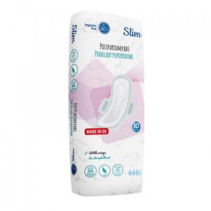 Set 10 tampoane postnatale Akuku A0069 Slim – bumbac organic, hipoalergenice